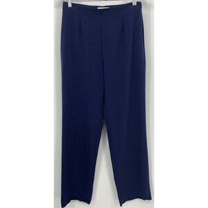 Coldwater Creek Pants 4 Blue Straight Leg Flat Front Comfort Stretch New B29